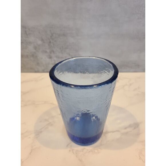 Fire and Light Cobalt BLUE Recycled Glass Tumbler 12oz. Art Glass EUC *Flaw Read - Picture 8 of 16